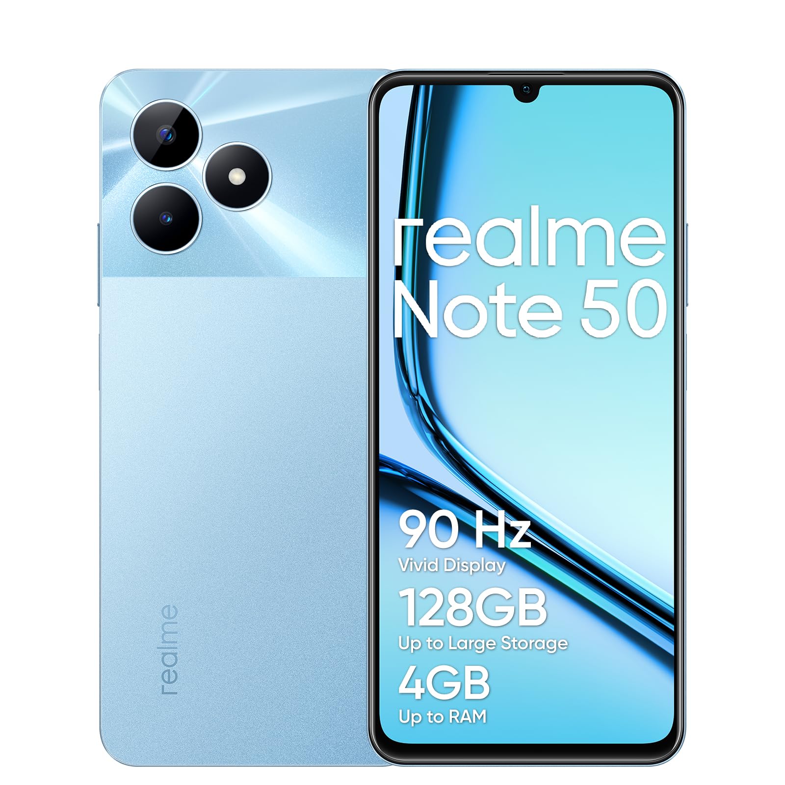 Realme Note 50 6.74" 128GB ROM+4GB RAM(Upto 8GB RAM) 5000mAH 13MP Al Camera Dual sim-Smartphones