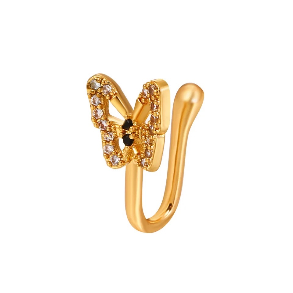 2024 New Non-perforated U-shaped Nose Clip, Fake Nose Piercing Jewelry Butterfly Rings Fashion Jewelry Septum Piercing Nariz
