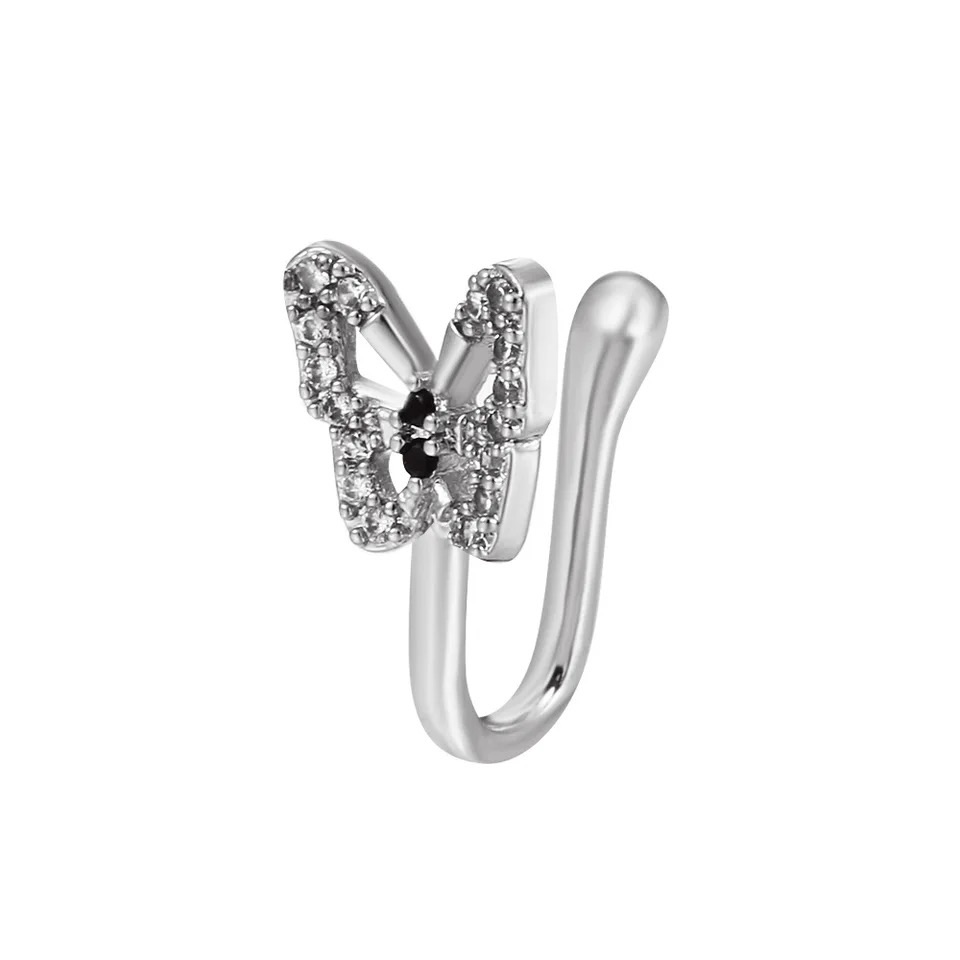 2024 New Non-perforated U-shaped Nose Clip, Fake Nose Piercing Jewelry Butterfly Rings Fashion Jewelry Septum Piercing Nariz
