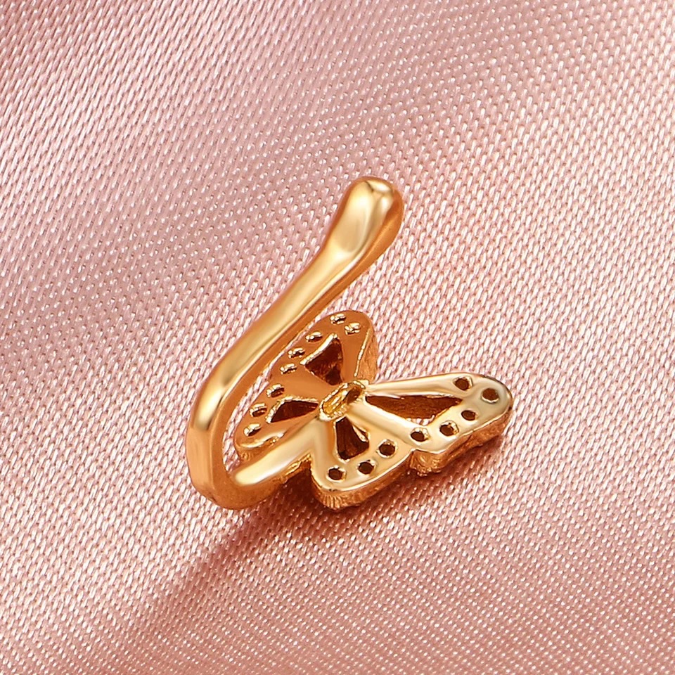 2024 New Non-perforated U-shaped Nose Clip, Fake Nose Piercing Jewelry Butterfly Rings Fashion Jewelry Septum Piercing Nariz