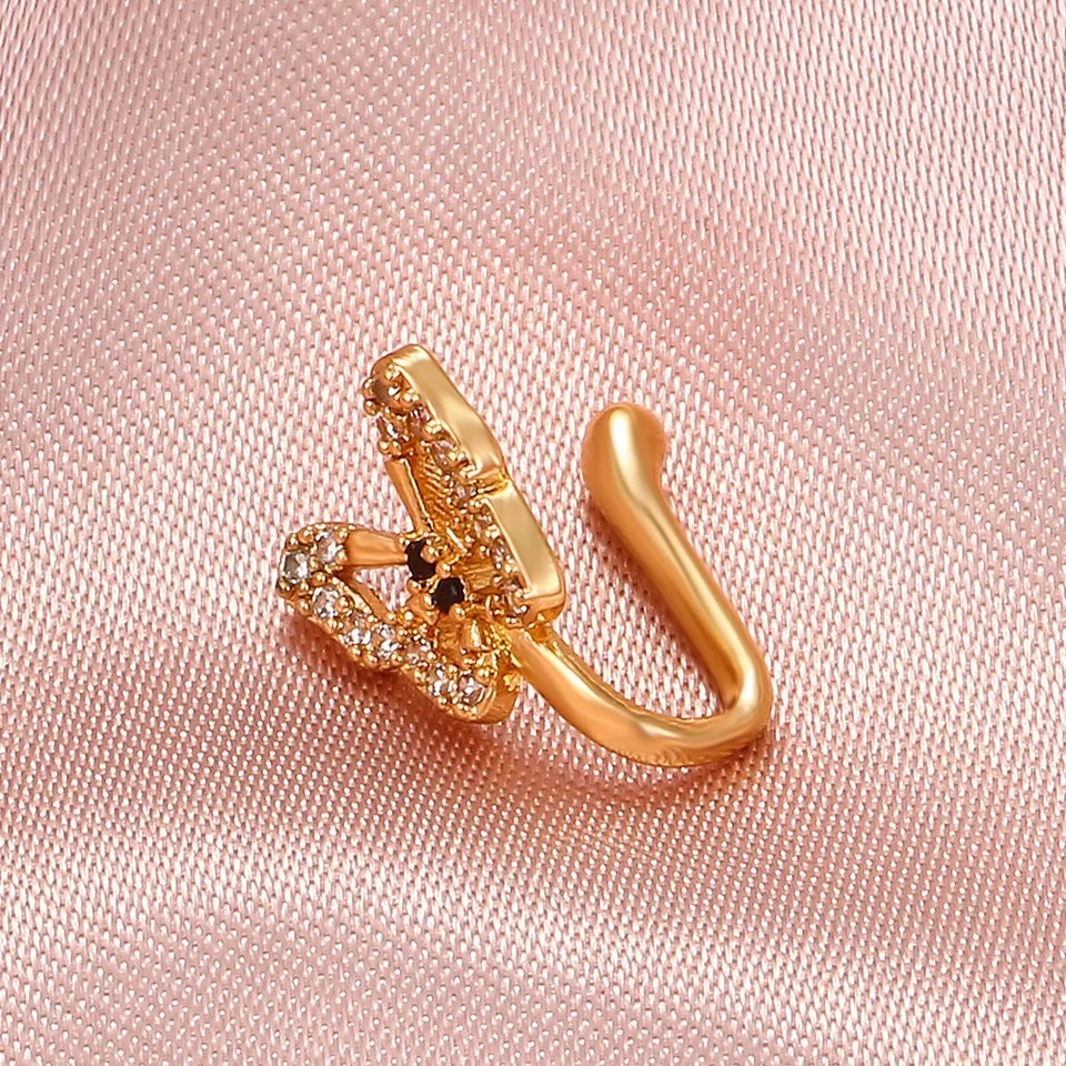 2024 New Non-perforated U-shaped Nose Clip, Fake Nose Piercing Jewelry Butterfly Rings Fashion Jewelry Septum Piercing Nariz