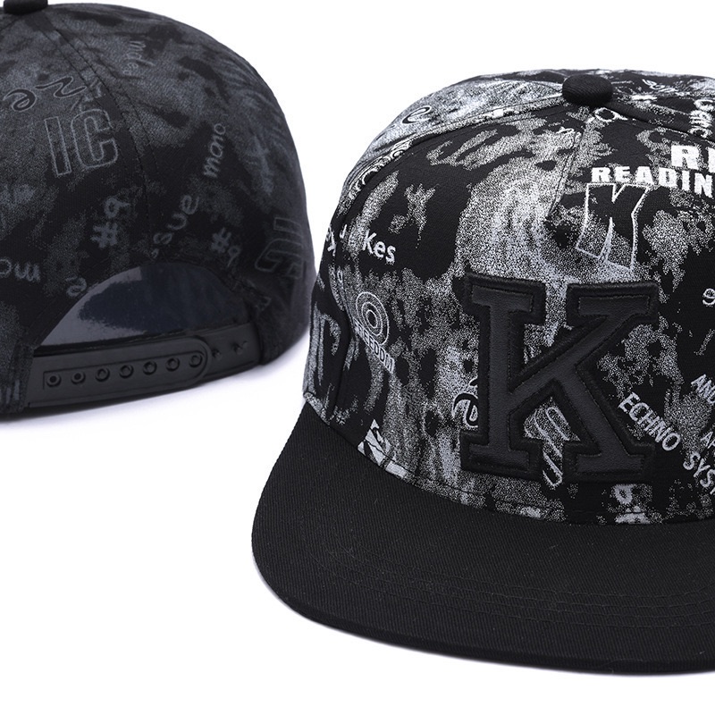 CJ House Hip Hop Baseball Cap Hat Flat Rim Hip Hop Style Hip Hop Hat Korean Version Cap Hip Hop Trend Personality Flat Brim Hat