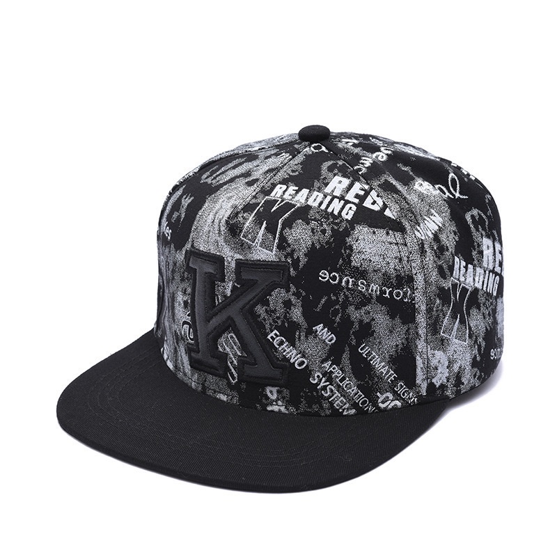 CJ House Hip Hop Baseball Cap Hat Flat Rim Hip Hop Style Hip Hop Hat Korean Version Cap Hip Hop Trend Personality Flat Brim Hat