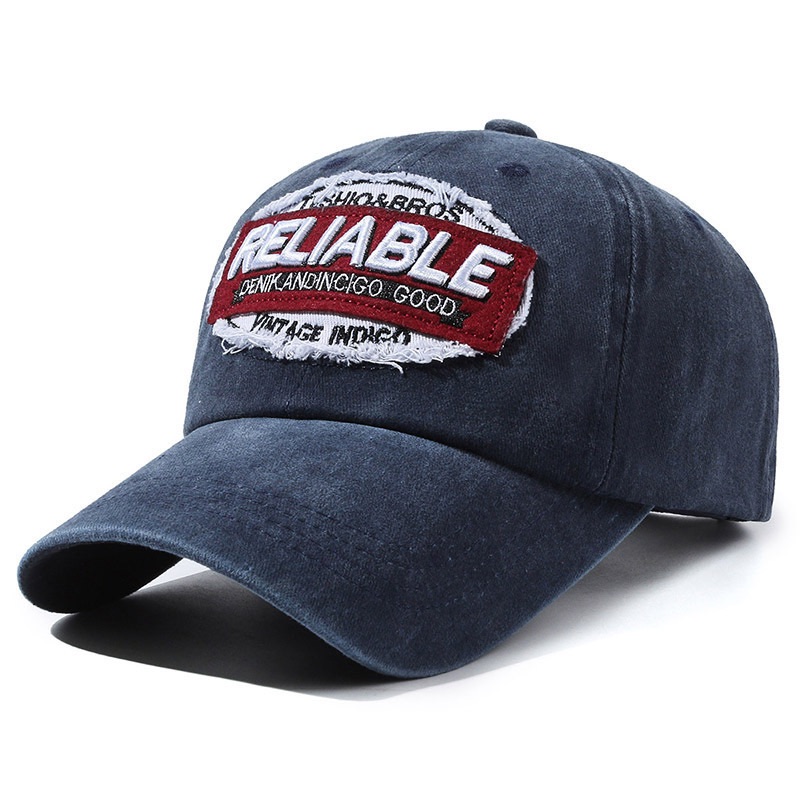 CJ House European And American Style Vintage Hat Women's Washed Distressed Baseball Cap Outdoor Sunshade American Letter Embroidered Cap