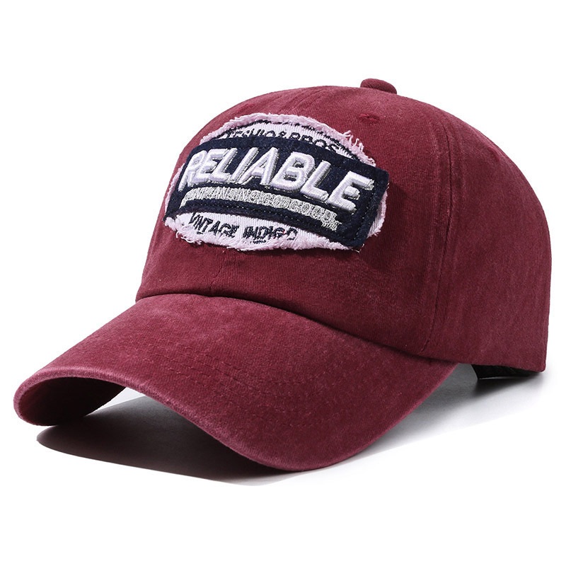 CJ House European And American Style Vintage Hat Women's Washed Distressed Baseball Cap Outdoor Sunshade American Letter Embroidered Cap