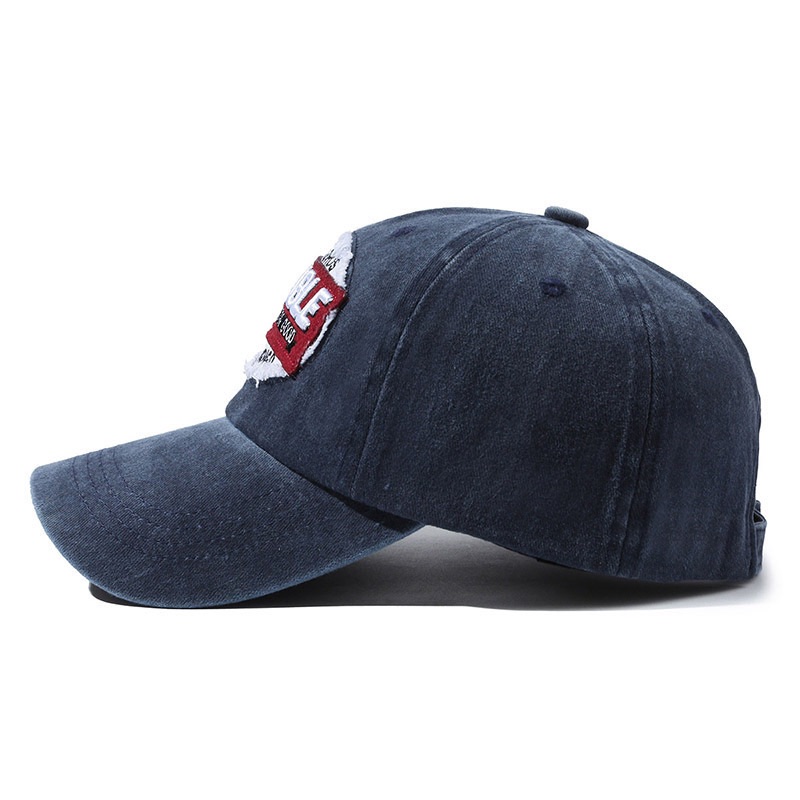 CJ House European And American Style Vintage Hat Women's Washed Distressed Baseball Cap Outdoor Sunshade American Letter Embroidered Cap
