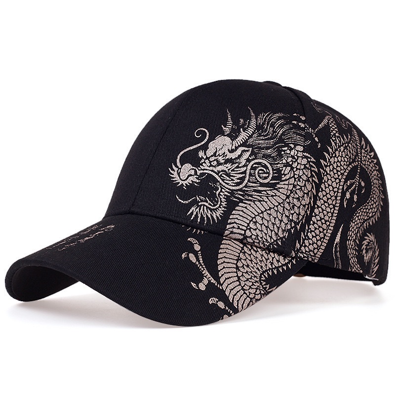 CJ House Men's Hats Spring and Summer Wide-brimmed Letters Camouflage Hip-hop Hats Youth Trendy Handsome Flat-brimmed Baseball Caps