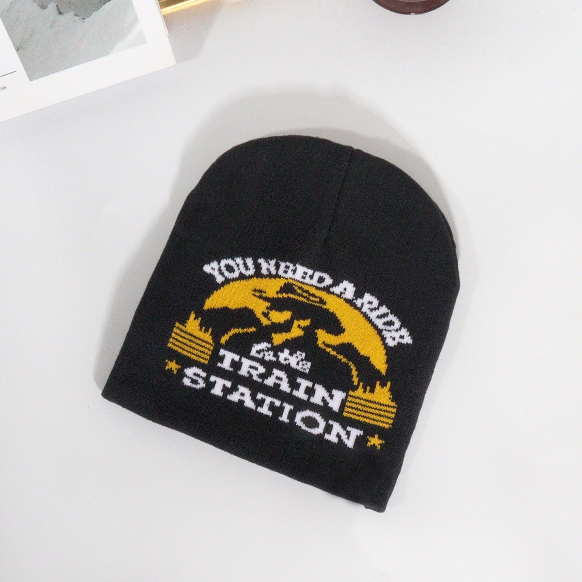 CJ House Fashion Beanies Hat with Rhinestone for Women Men Beanies Hats Hip-hop Soft Stretch Warm Knitted Slouchy Cap