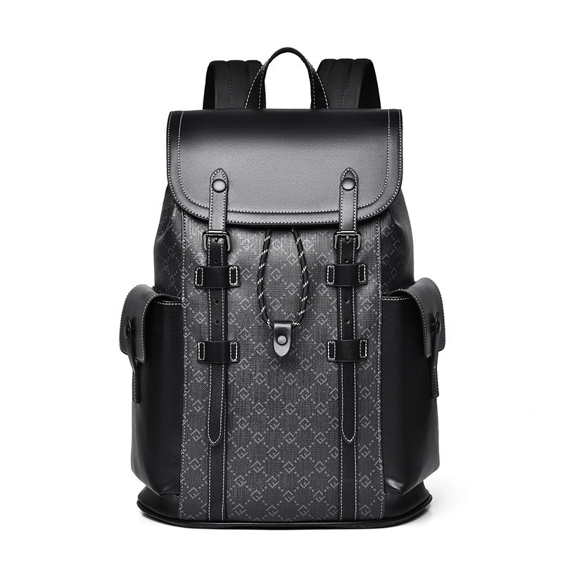 New 15.6-inch men's backpack Leisure printed textured business computer bag Fashion printed travel bag and backpack