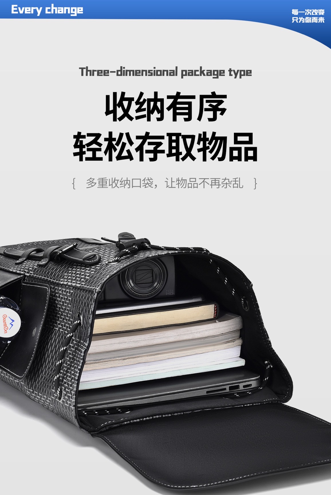 New 15.6-inch men's backpack Leisure printed textured business computer bag Fashion printed travel bag and backpack