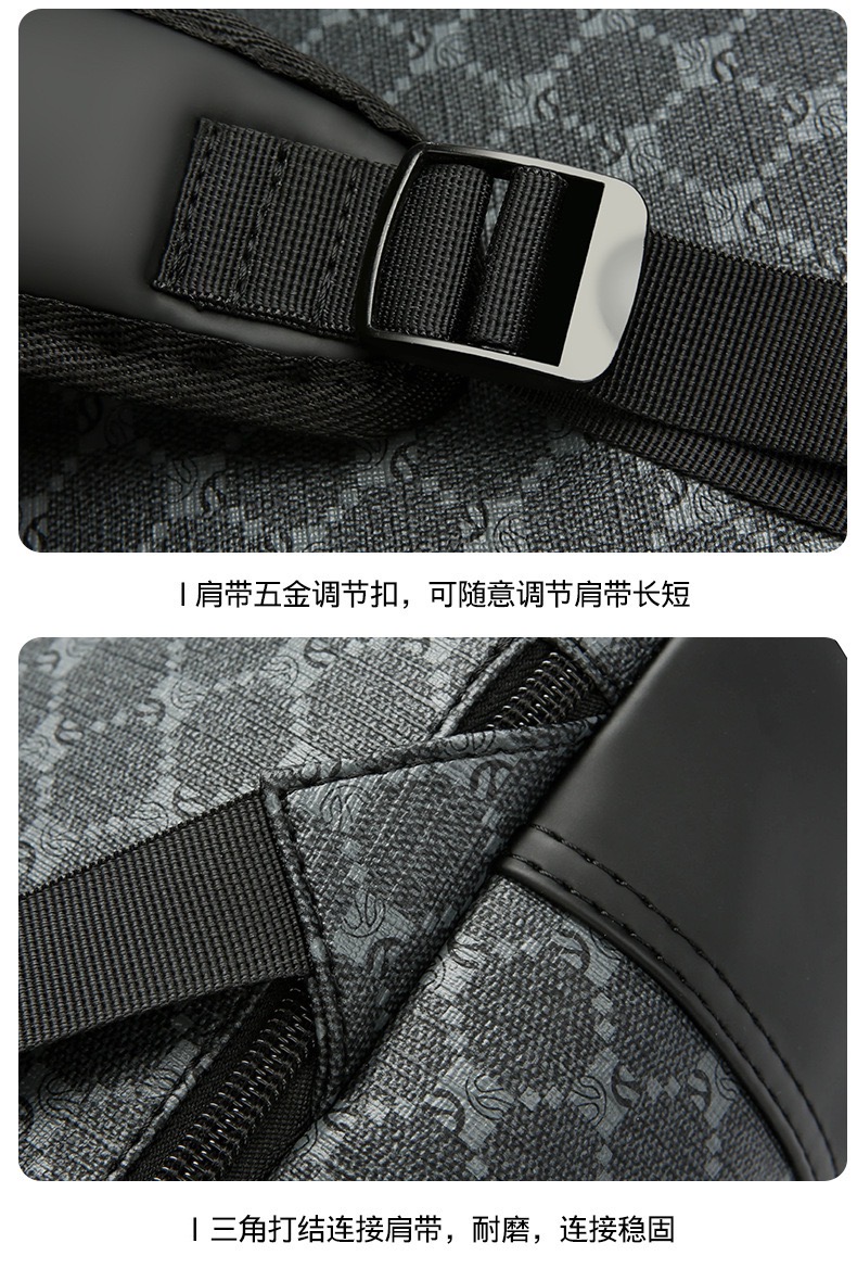 New 15.6-inch men's backpack Leisure printed textured business computer bag Fashion printed travel bag and backpack