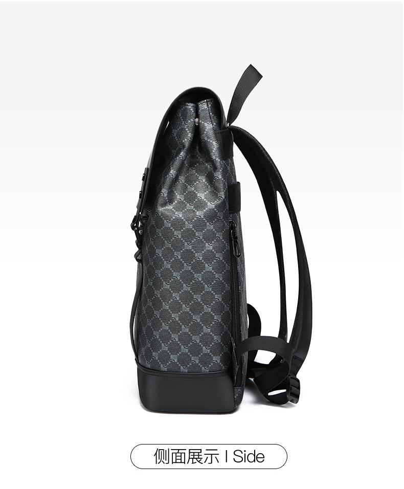 New 15.6-inch men's backpack Leisure printed textured business computer bag Fashion printed travel bag and backpack