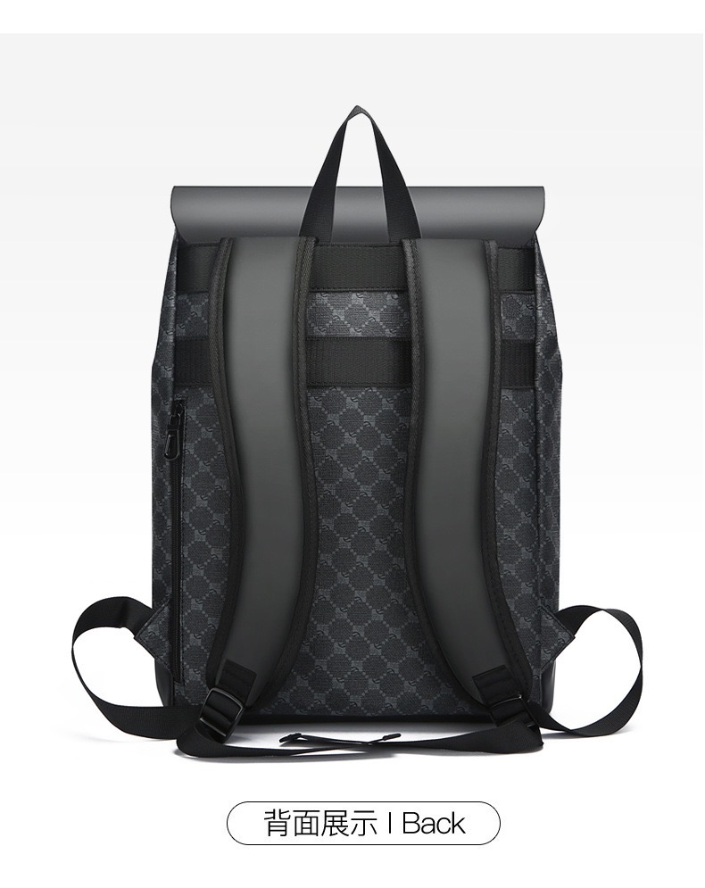 New 15.6-inch men's backpack Leisure printed textured business computer bag Fashion printed travel bag and backpack