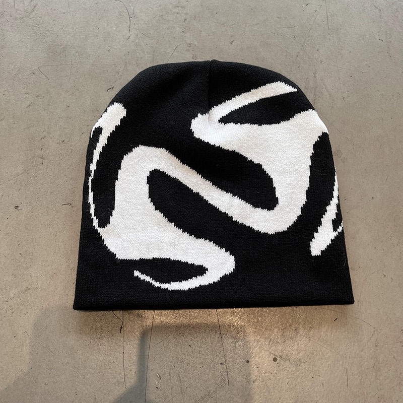 2024 Women Hat Knitting Beanies Goth Tooth Caps Men Y2k Streetwear Winter Fashion Pullover Kpop Harajuku Vintage Warm Hip Hop Unisex