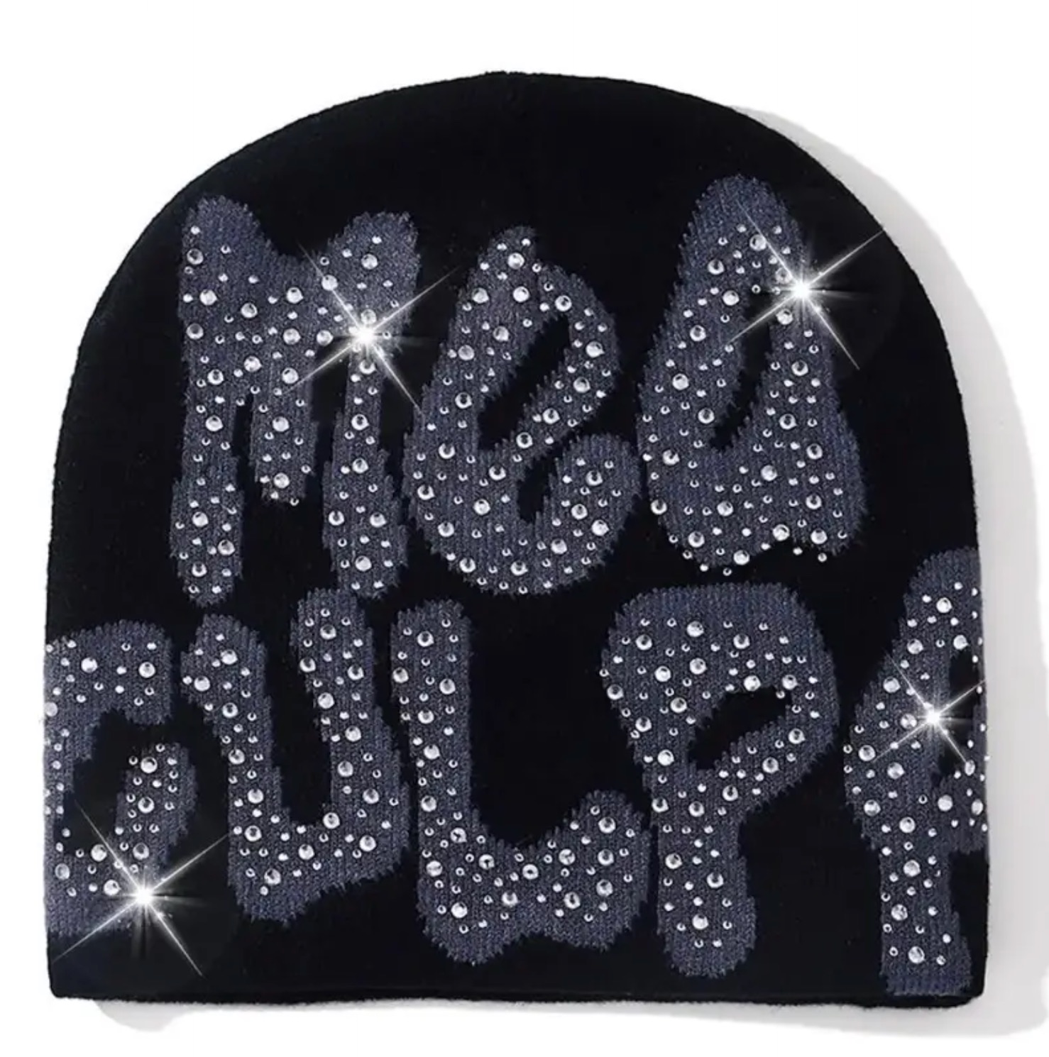 2024 NEW Y2K MEA Culpa Beanies Hat with Rhinestone for Women Men Beanies Hats Hip-hop Soft Stretch Warm Knitted Slouchy Cap
