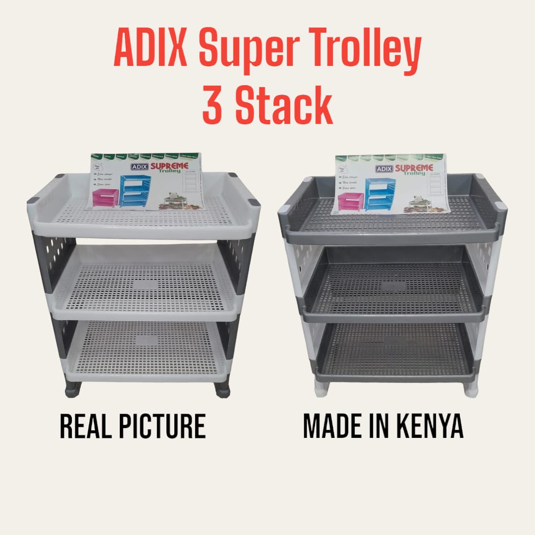 3 tiers heavy plastic Adix supreme trolley/organizer ...Ideal for home/kitchen/office