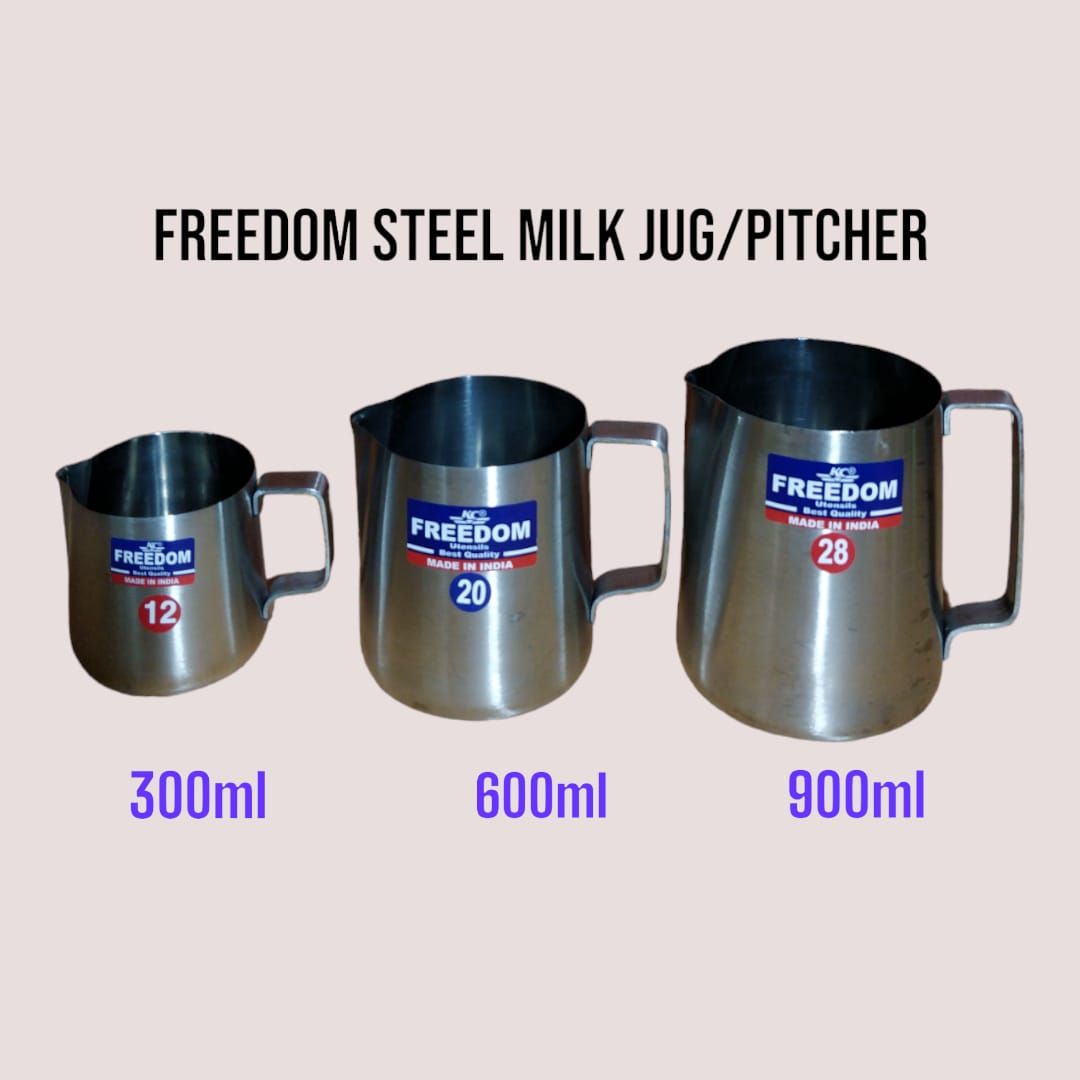 Set of 3pcs stainless steel kitchen milk jug/pitcher