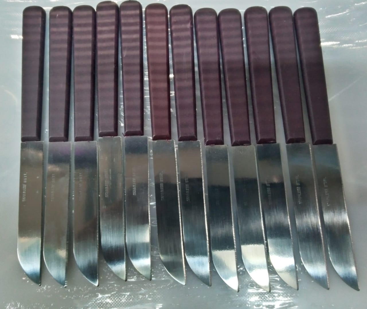 12pcs Marob stainless steel plastic handle kitchen fruit knives