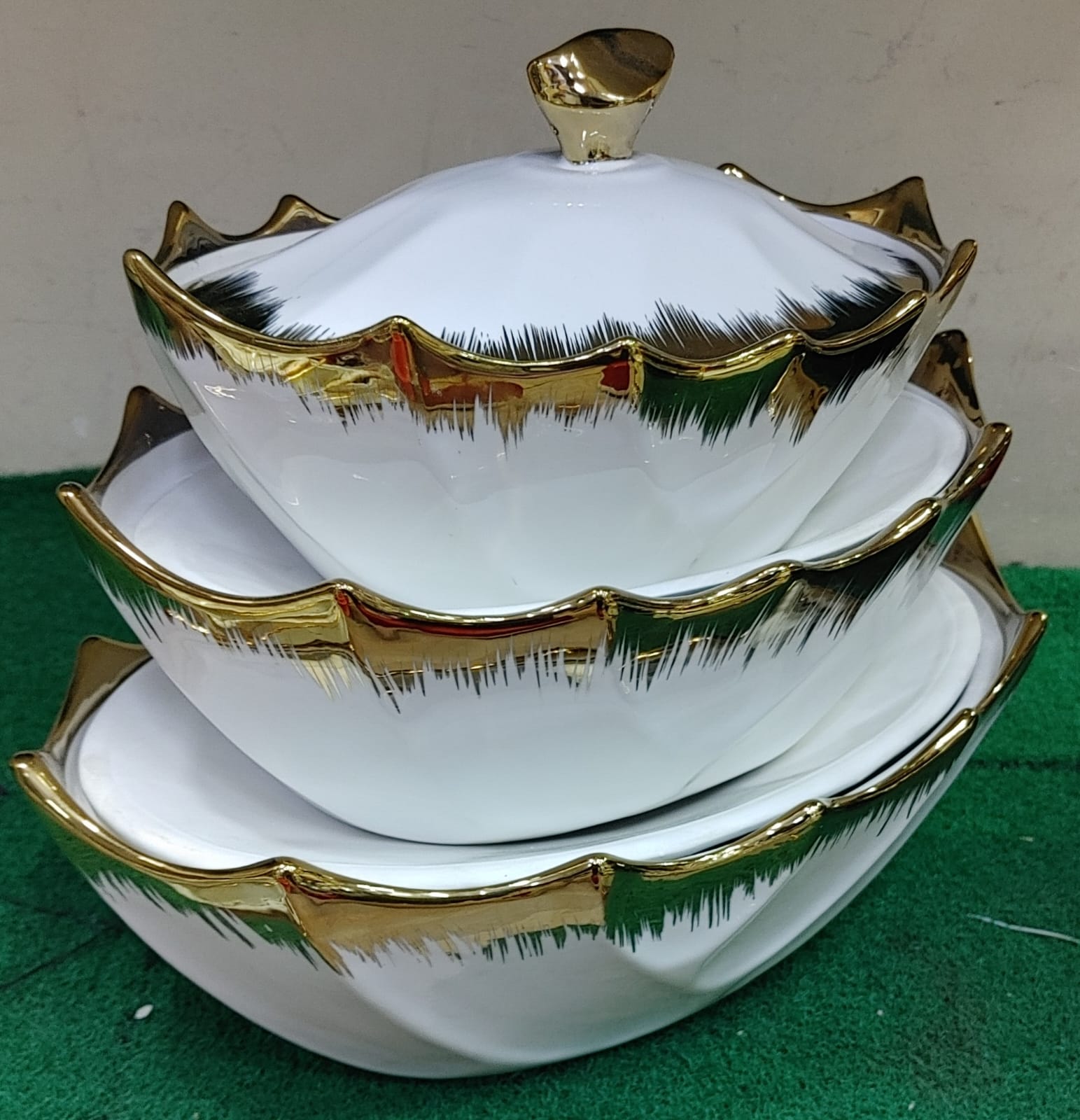 Set of 3pcs ceramic boat  kitchen serving dishes