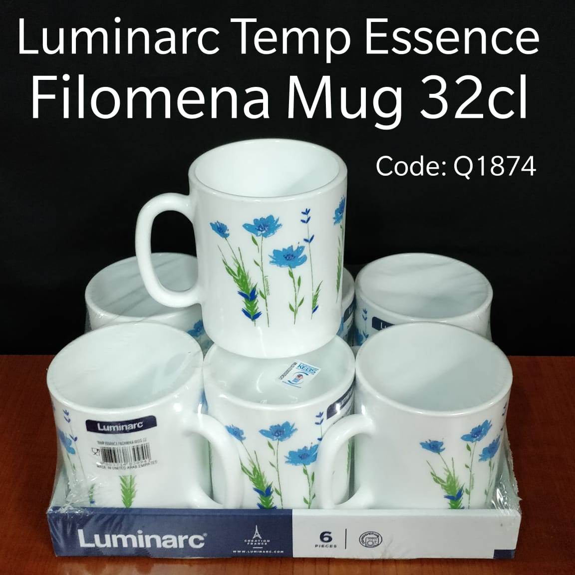 Set of 6pcs high quality kitchen Luminarc tea cups