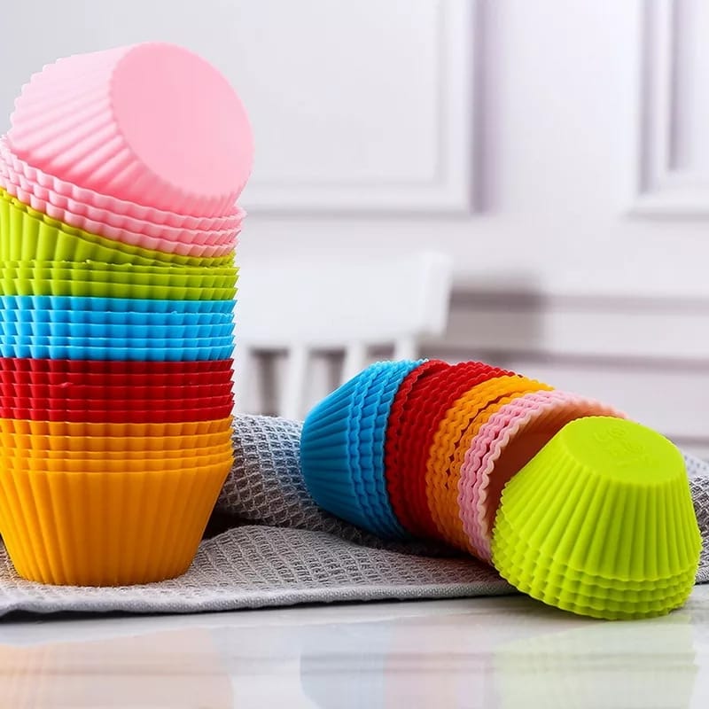 12pcs/Dozen reusable silicone kitchen queen cake cup..