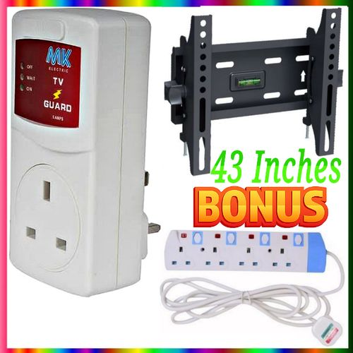 CLEARANCE OFFER MK BEST Television // TV Guard Surge Protector For Vitron 55 INCH + TV Wall Mount Bracket For Vitron & Vision 43 Inch FHD Frameless Smart Android TV + Extension