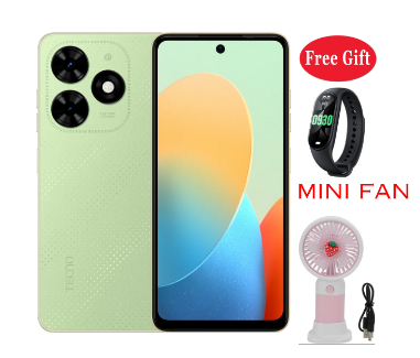 Tecno Pop 8, 6.6" 8GB RAM (4GB+4GB) + 128GB, 13MP, 4G (Dual SIM) 5000MAh -Smartphones + FREE GIFTRS