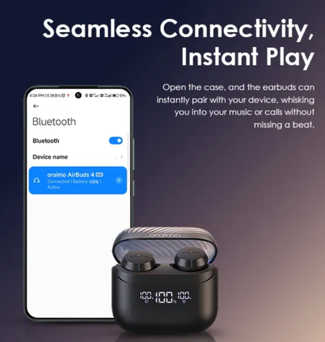 oraimo AirBuds 4 ENC True Wireless Earbuds Bluetooth Earphones