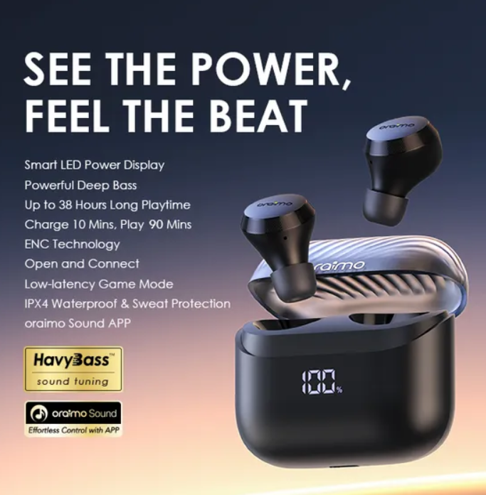 oraimo AirBuds 4 ENC True Wireless Earbuds Bluetooth Earphones