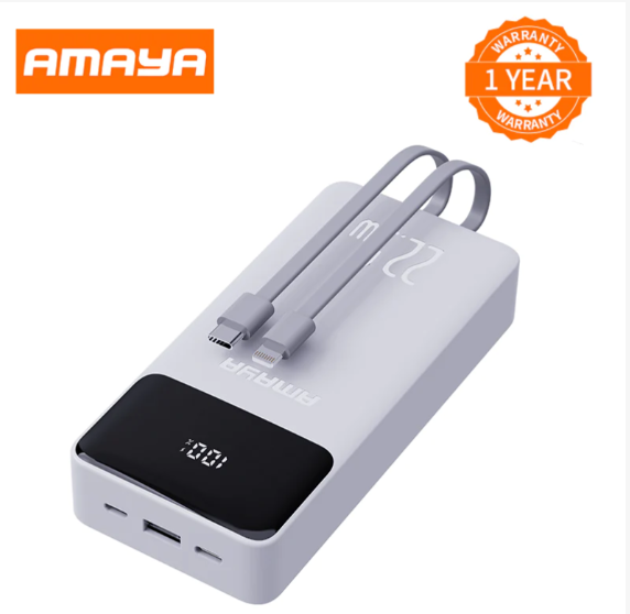 Amaya APW-13 power bank 20000mAh 22.5W super fast charging with 2 lines