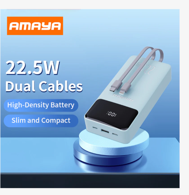 Amaya APW-13 power bank 20000mAh 22.5W super fast charging with 2 lines