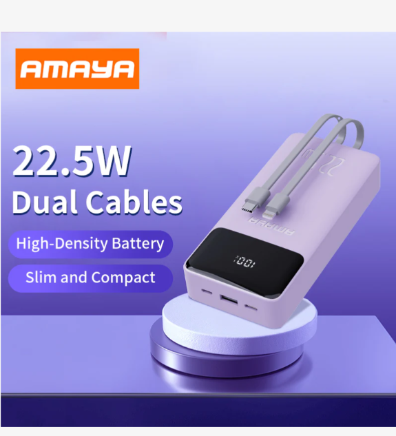 Amaya APW-13 power bank 20000mAh 22.5W super fast charging with 2 lines