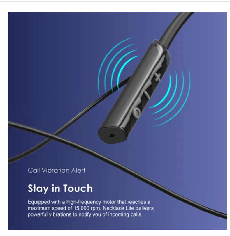oraimo Necklace Lite Call Vibration Wireless Headphones Bluetooth  Earphones