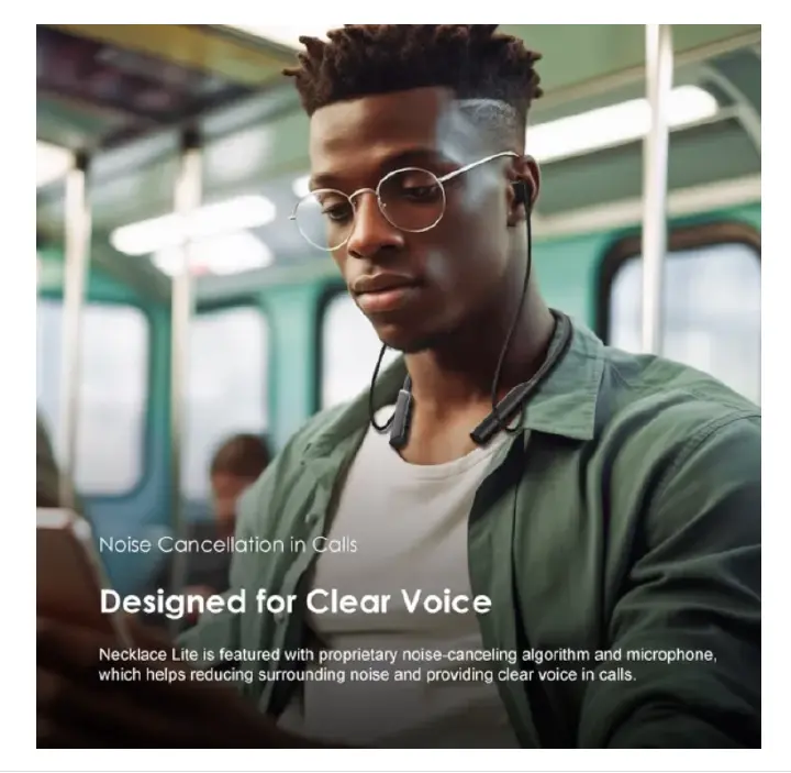 oraimo Necklace Lite Call Vibration Wireless Headphones Bluetooth  Earphones