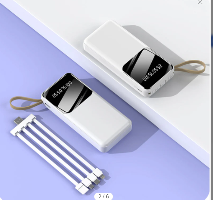 Amaya APW-01 Power Bank 20000mAh fast charging with 4 lines for iPhone, Type C, Micro and USB ports