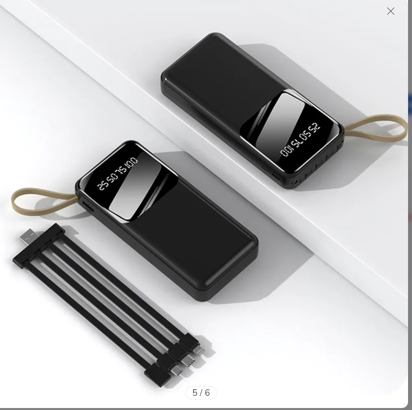 Amaya APW-01 Power Bank 20000mAh fast charging with 4 lines for iPhone, Type C, Micro and USB ports