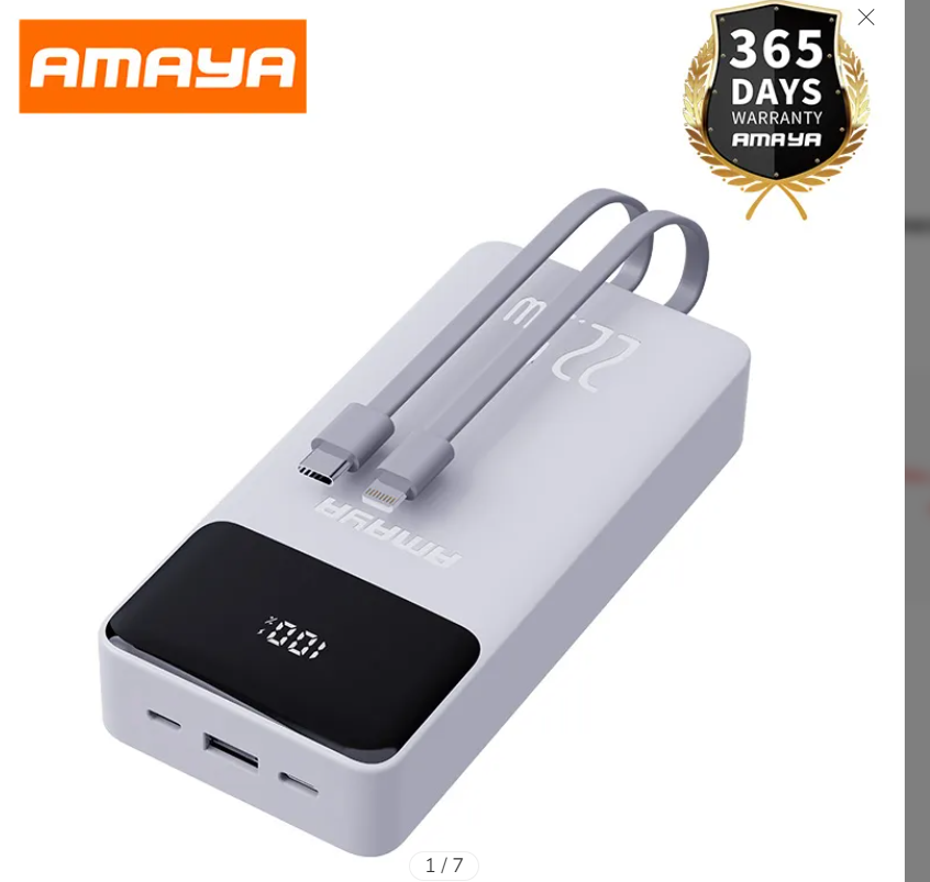 Amaya APW-13 power bank 20000mAh 22.5W super fast charging with 2 lines Potable Powerbank