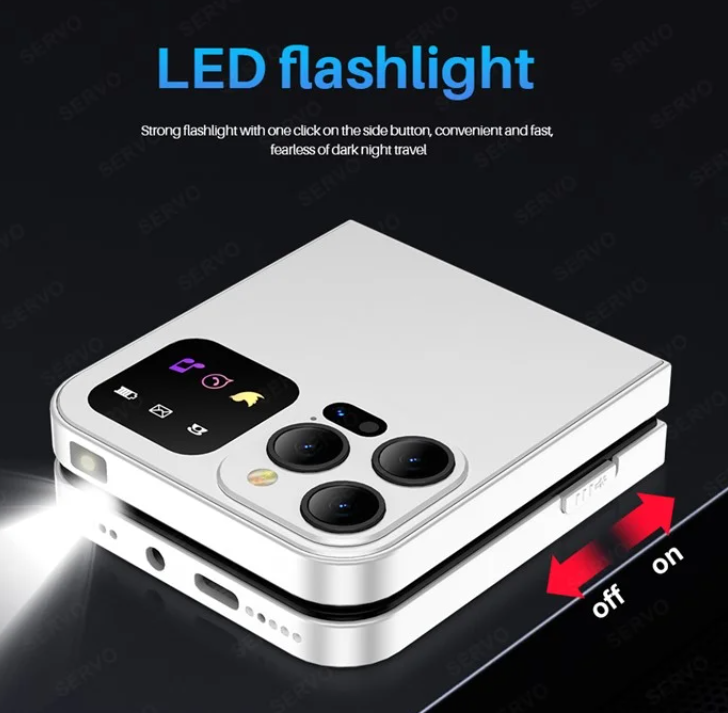 Nemojo i15 Pro Flip Phone, 2.6" (Dual SIM), Wireless FM - Type C Charging Port LED flashlight cell Phone