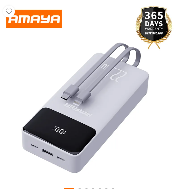 Amaya APW-13 power bank 20000mAh 22.5W super fast charging with 2 lines