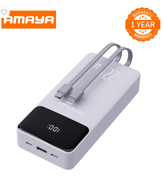 Amaya APW-13 power bank 20000mAh 22.5W super fast charging with 2 lines