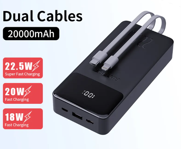Amaya APW-13 power bank 20000mAh 22.5W super fast charging with 2 lines