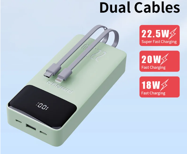 Amaya APW-13 power bank 20000mAh 22.5W super fast charging with 2 lines