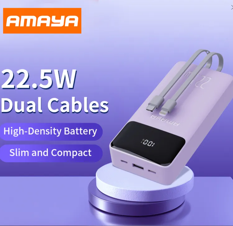 Amaya APW-13 power bank 20000mAh 22.5W super fast charging with 2 lines