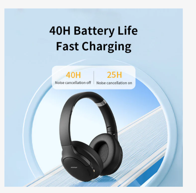 Amaya HD-360BT Active Noise Cancellation (ANC) Over-Ear Wireless Bluetooth Headphones