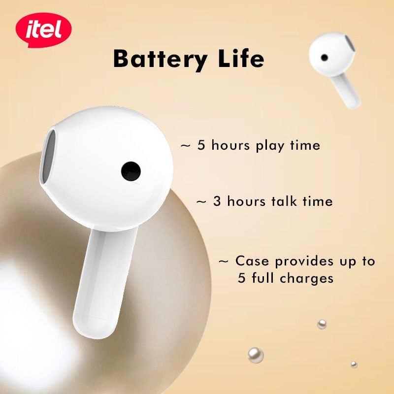 itel Budsair Earphones Bluetooth 5.3 ENC Wireless Headset TWS Headphone Stereo In-Ear Handsfree Earbuds