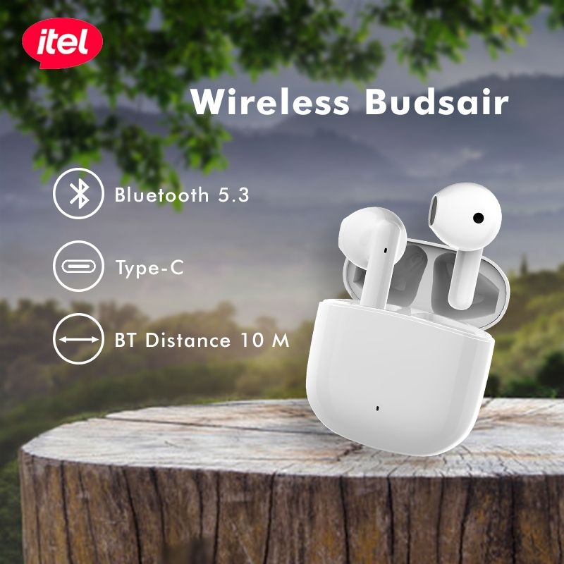 itel Budsair Earphones Bluetooth 5.3 ENC Wireless Headset TWS Headphone Stereo In-Ear Handsfree Earbuds