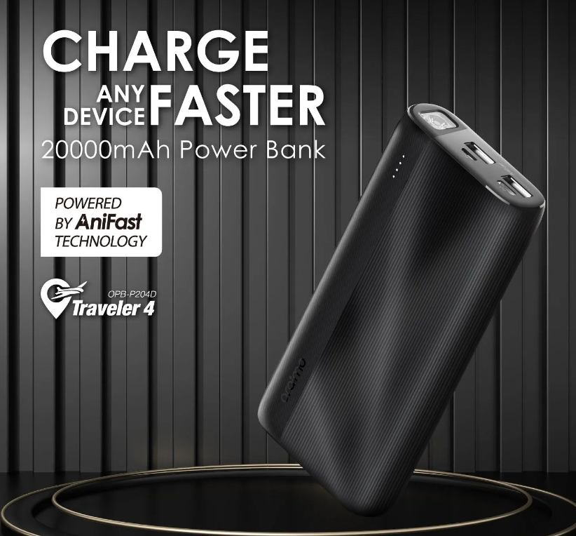 Oraimo Traveler 4 20000mAh 10.5W 3D Texture-Superb Surface Protection Widely Compatible Two Recharging Modes  Power Bank