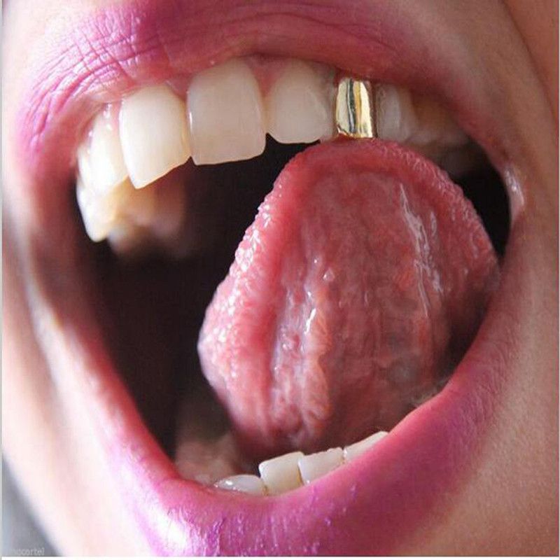 Popular HIPHOP Gold Teeth Cover Single Teeth Real Gold Electroplated Hip Hop Jewelry Tooth Cover