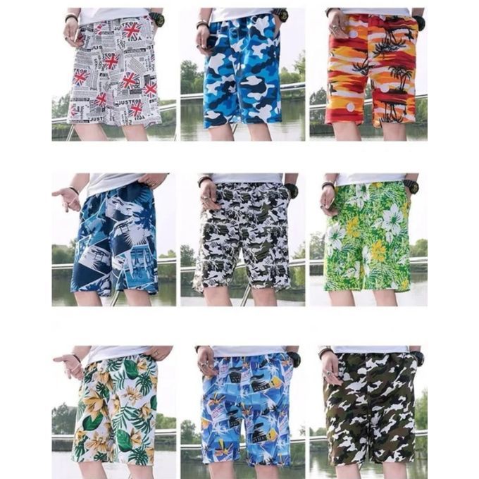 Fashion 3Pcs Men's Beach Shorts Quick Dry Varied Colors- Multicolor