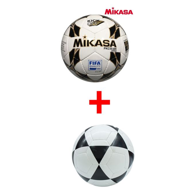 Mikasa Size 5 Soccer Ball Black,Gold & White+ Free Black And White